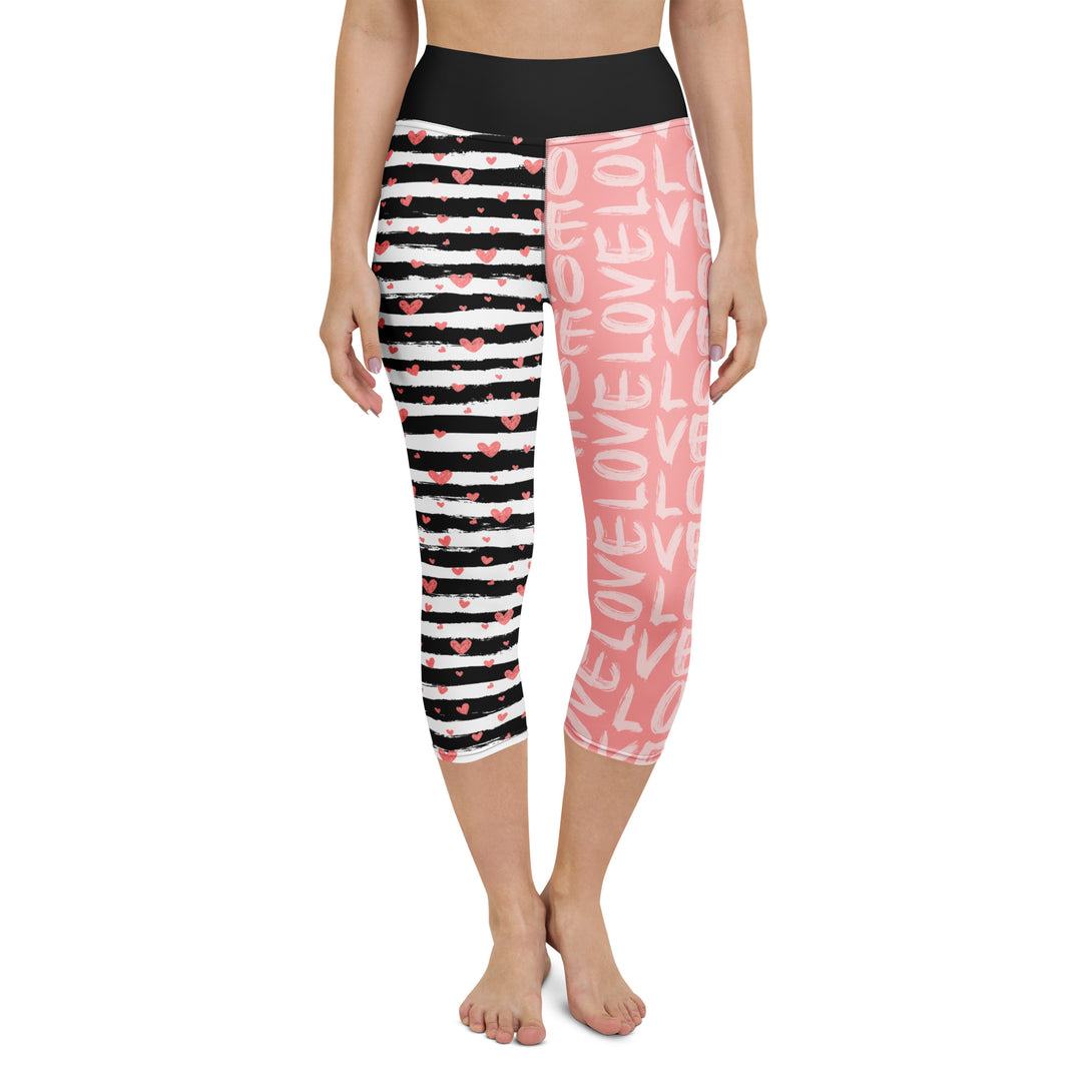 Striped Sweetheart Romance Yoga Capris