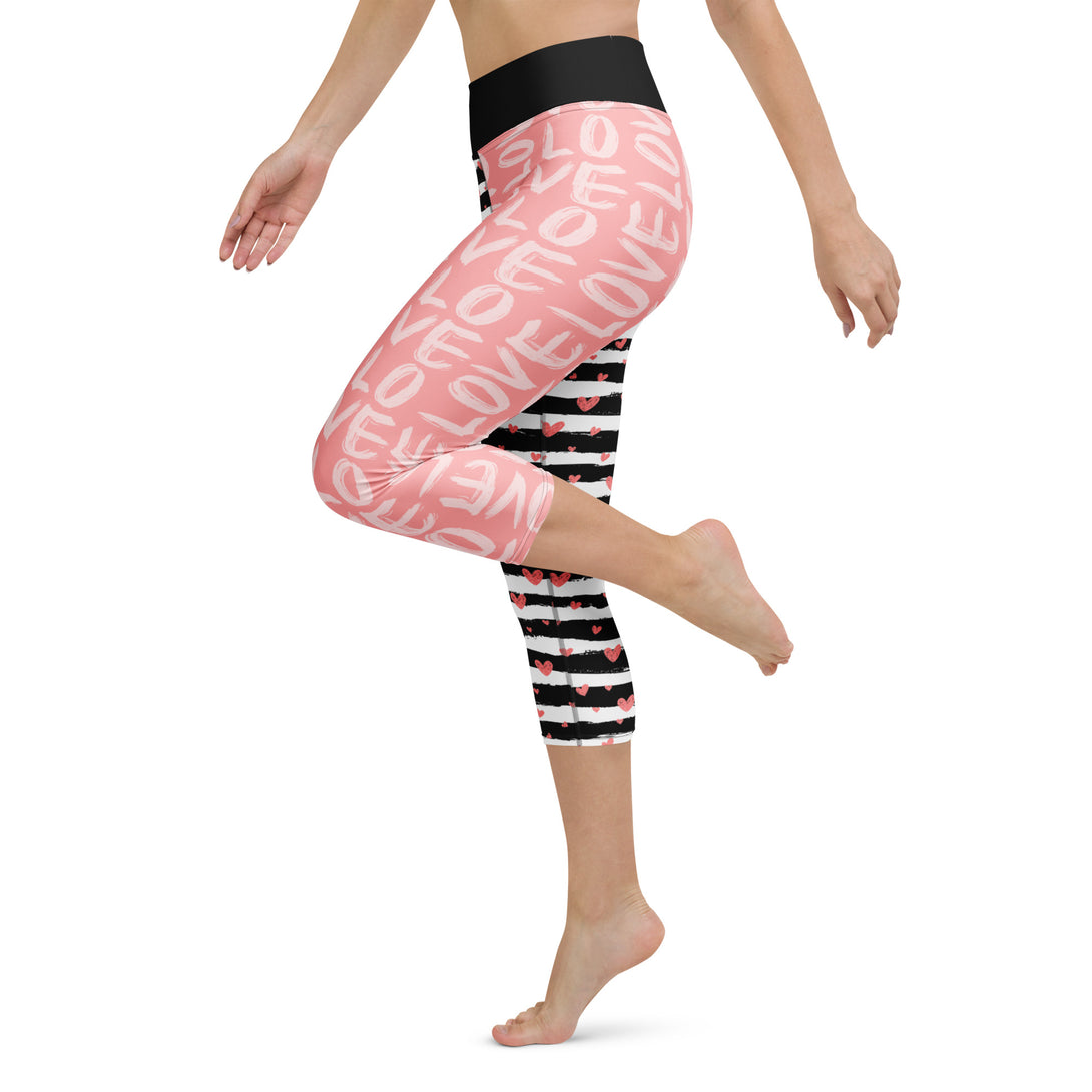 Striped Sweetheart Romance Yoga Capris