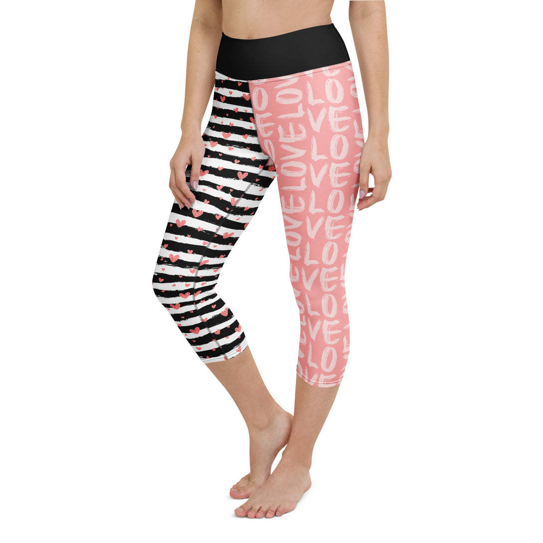 Striped Sweetheart Romance Yoga Capris