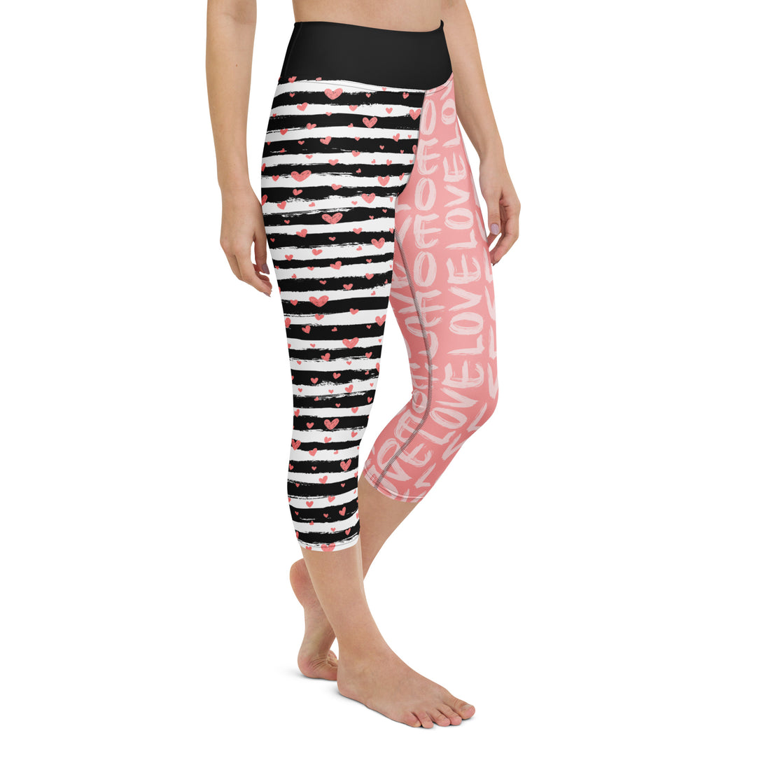 Striped Sweetheart Romance Yoga Capris