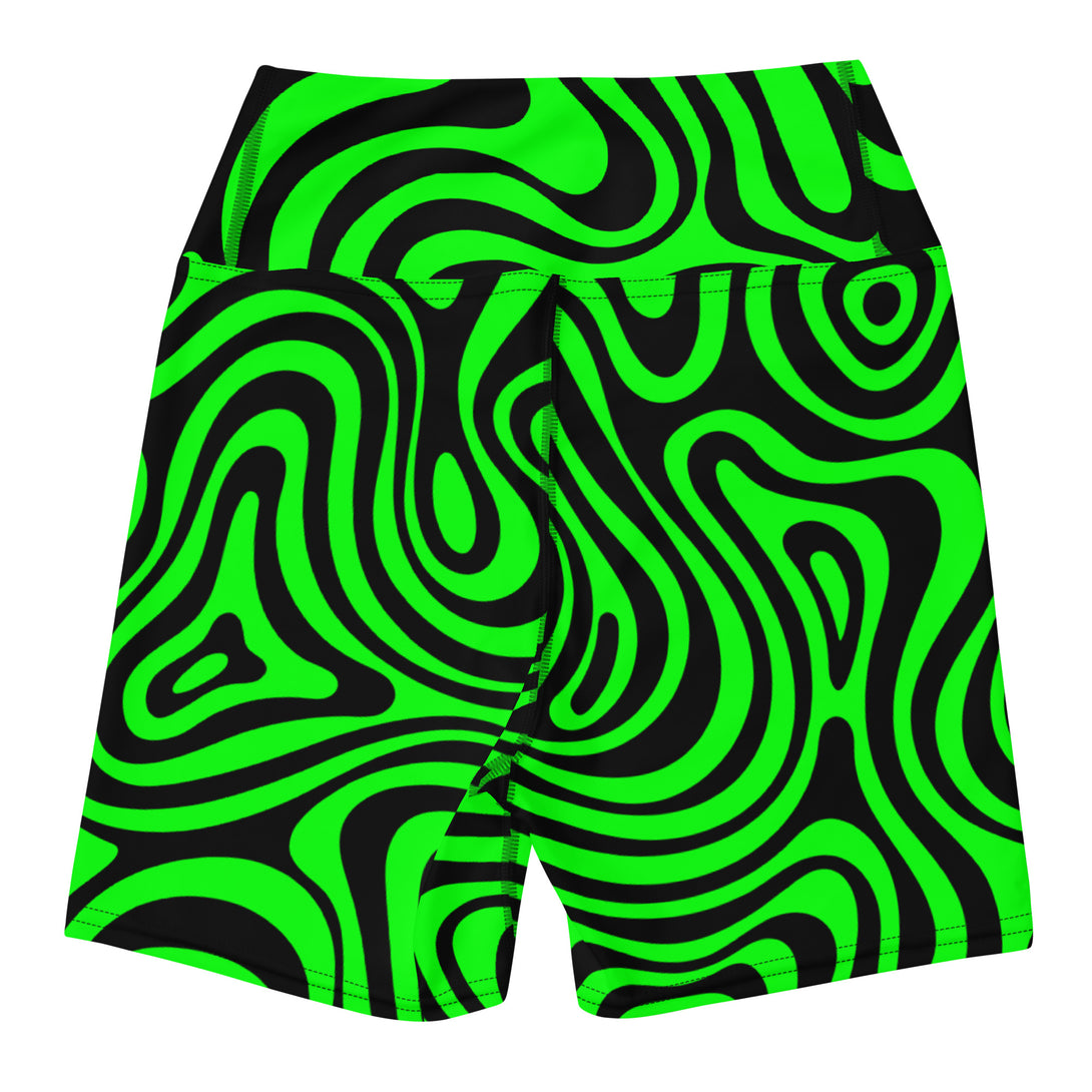 Trippy Terrain Psychedelic Yoga Shorts