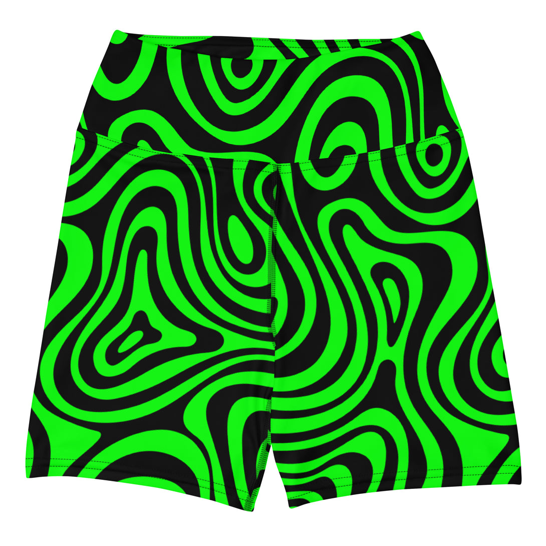 Trippy Terrain Psychedelic Yoga Shorts