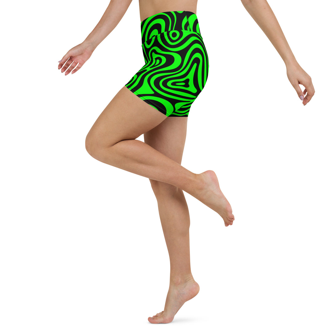 Trippy Terrain Psychedelic Yoga Shorts