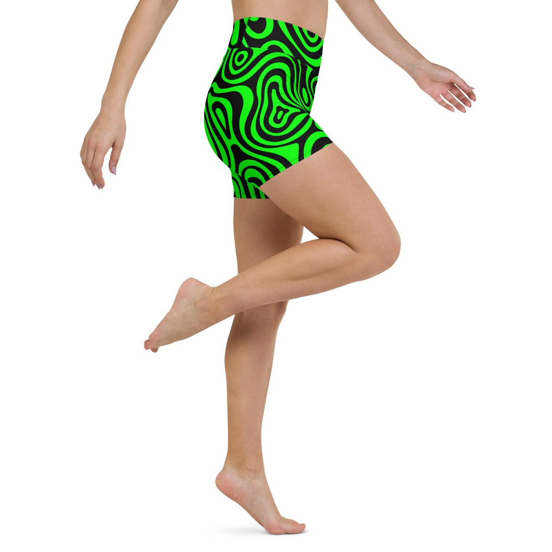 Trippy Terrain Psychedelic Yoga Shorts