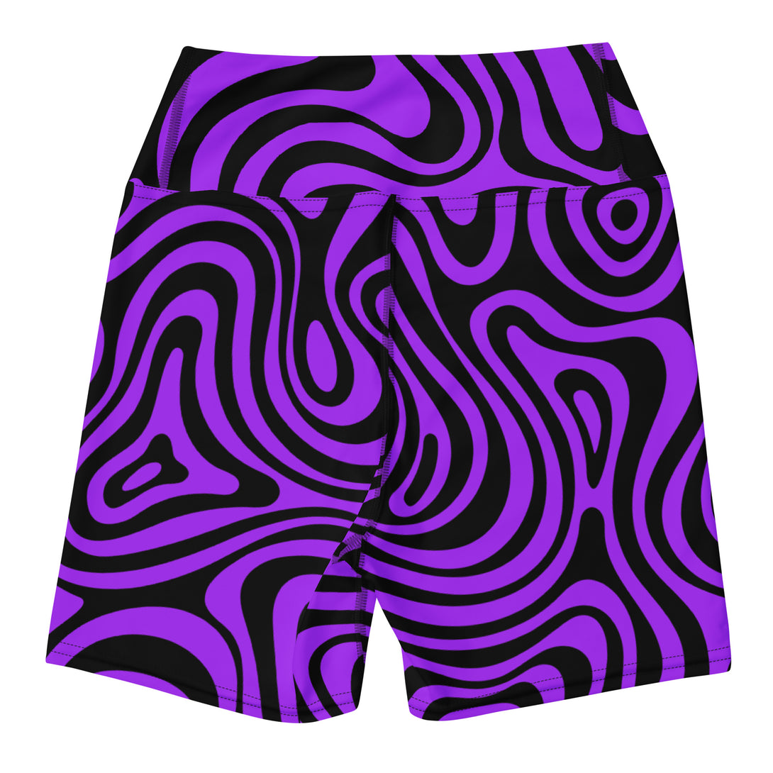 Trippy Terrain Psychedelic Yoga Shorts