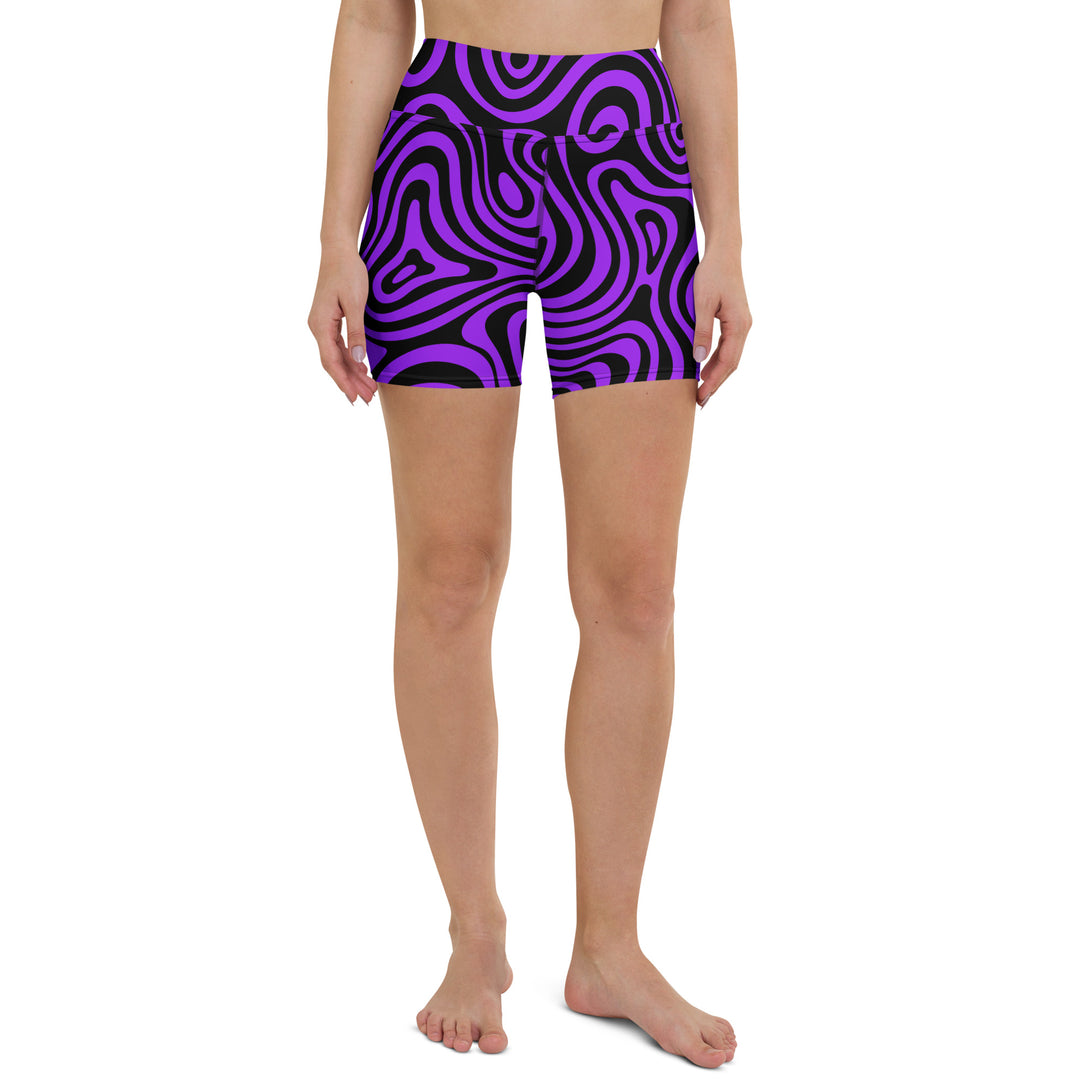 Trippy Terrain Psychedelic Yoga Shorts