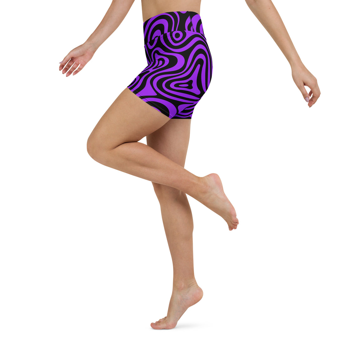 Trippy Terrain Psychedelic Yoga Shorts