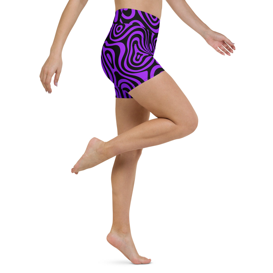 Trippy Terrain Psychedelic Yoga Shorts