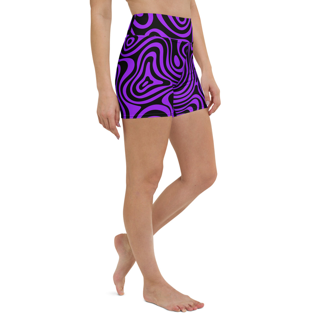 Trippy Terrain Psychedelic Yoga Shorts