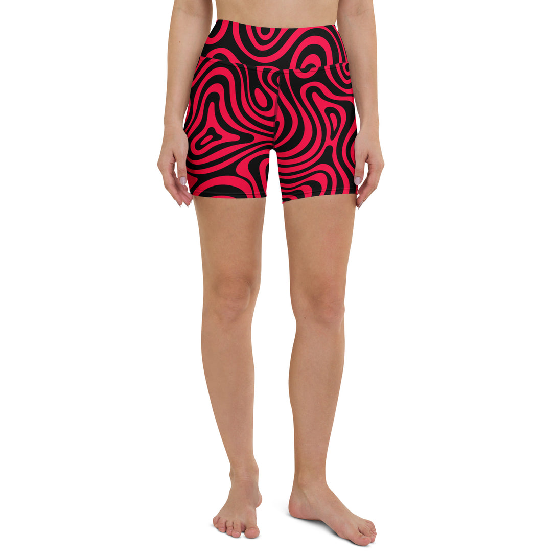 Trippy Terrain Psychedelic Yoga Shorts