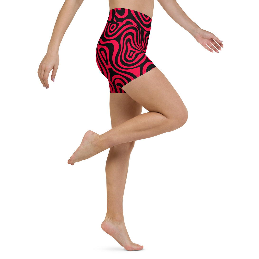 Trippy Terrain Psychedelic Yoga Shorts