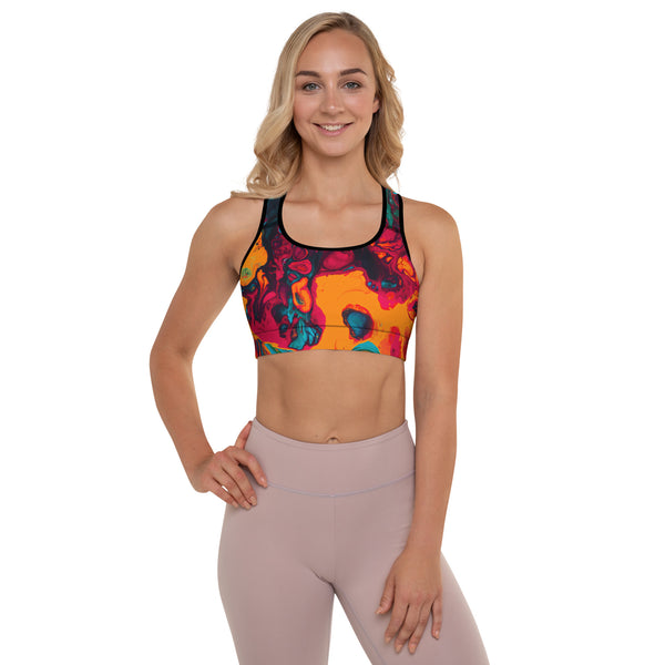 Trippy Twist Psychedelic Padded Sports Bra