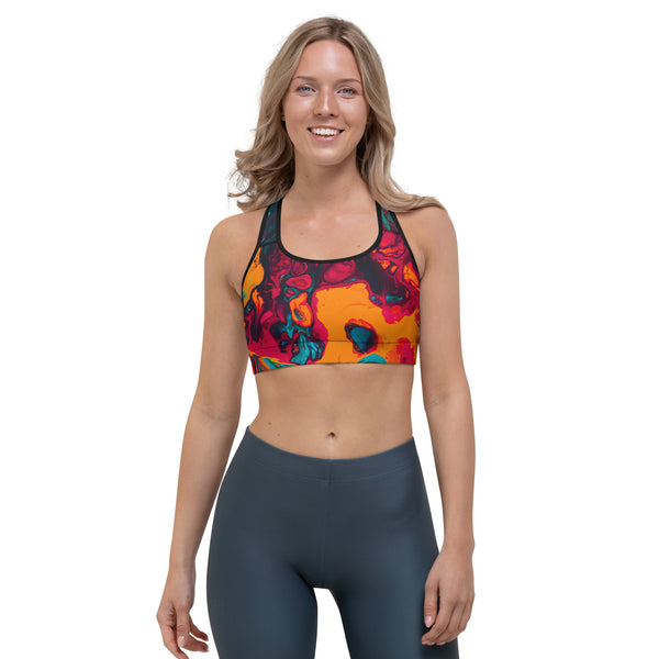 Trippy Twist Psychedelic Sports Bra