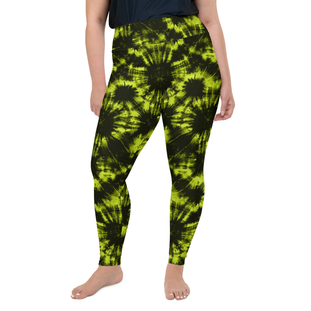 Vortex Dream Tie Dye Print Plus Size Leggings