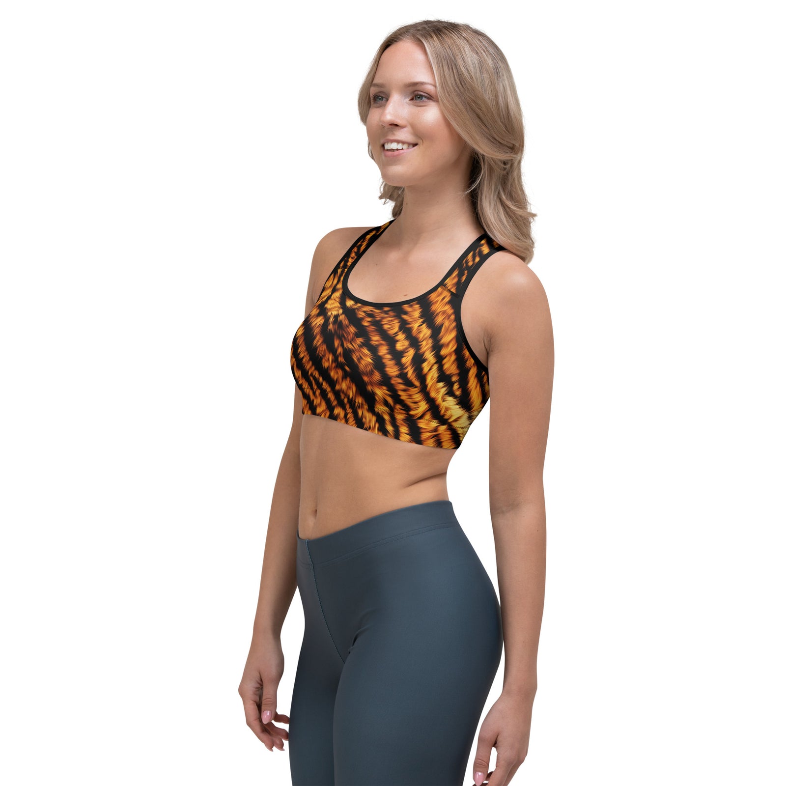 Wild Streak Tiger Print Sports Bra